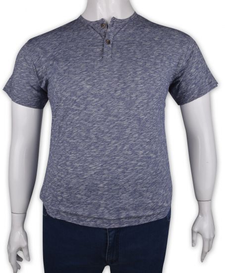 %100 Pamuk Penye Düğmeli T-shirt (1185)