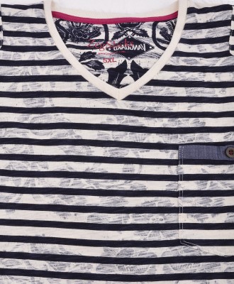 %100 Pamuk Baskılı V yaka t-shirt 1623 - Thumbnail