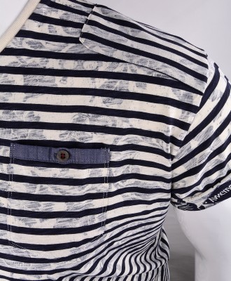 %100 Pamuk Baskılı V yaka t-shirt 1623 - Thumbnail