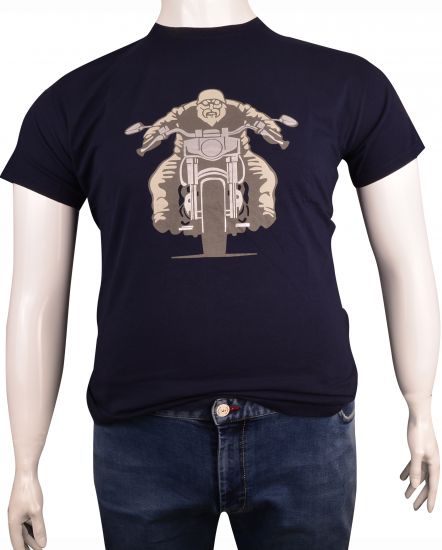 %100 Pamuk Sıfır Yaka Tshırt /Lacivert(ts4550)