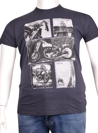 Sıfır Yaka Baskılı T-Shirt (BKT0287)